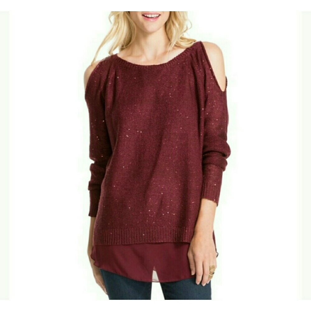Jessica Simpson Abbey Sequin Sweater Size XS